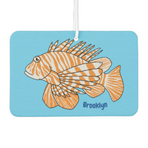 Happy lionfish cartoon illustration air freshener