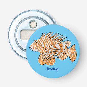 Happy lionfish cartoon illustration bottle opener