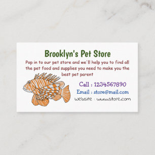 Happy lionfish cartoon illustration business card