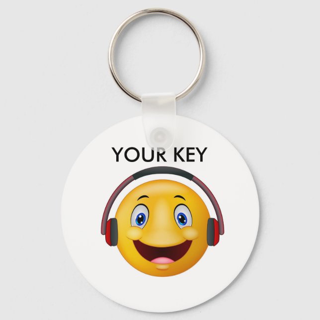 Happy listening music keychain (Front)