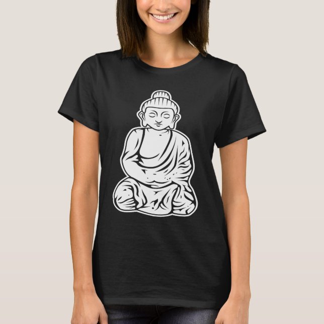 Happy Little Buddha Meditation Buddhism T-Shirt (Front)
