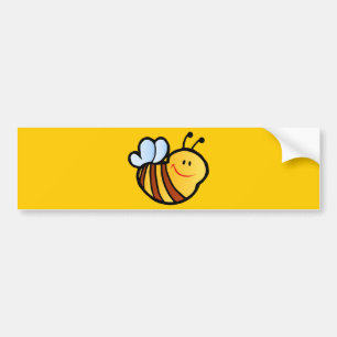 HAPPY LITTLE BUMBLEBEE BEE CARTOON CUTE HONEY INSE BUMPER STICKER