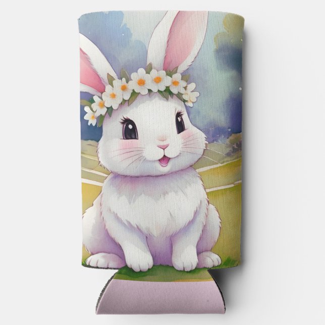 Happy little bunny 2, Easter Seltzer Can Cooler (Back)