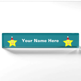 Happy Little Christmas Star Custom Desk Nameplate