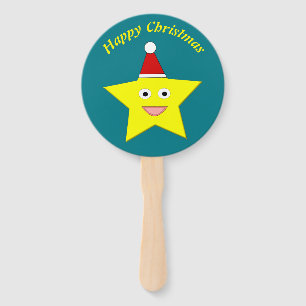 Happy Little Christmas Star Personalized Hand Fan