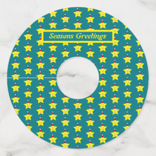 Happy Little Christmas Star Personalized Wine Glass Tag