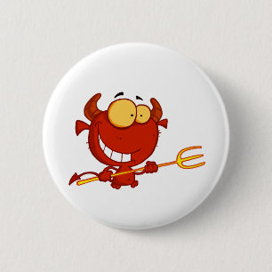 Happy-little-devil-with-pitchfork 2 Inch Round Button