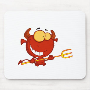 Happy-little-devil-with-pitchfork Mouse Pad