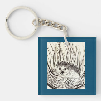 Happy Little Hedgehog Keychain