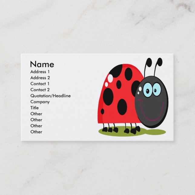 happy little lady bug business card (Front)