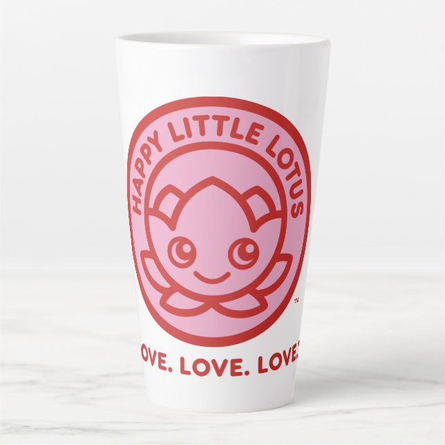 Happy Little Lotus, Love. Love. Love., Latte Mug (Front)