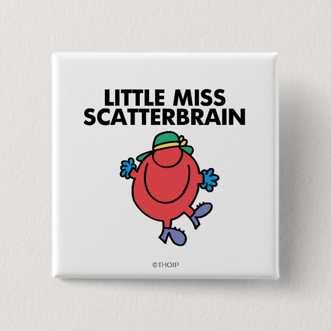 Happy Little Miss Scatterbrain 2 Inch Square Button (Front)