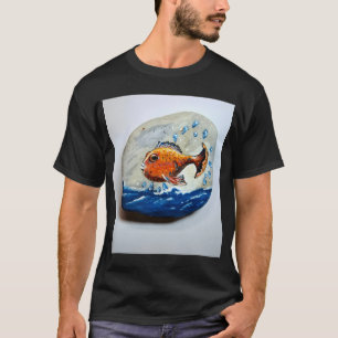 Happy Little Orange Fish Stone Painting â€“ Cute C T-Shirt