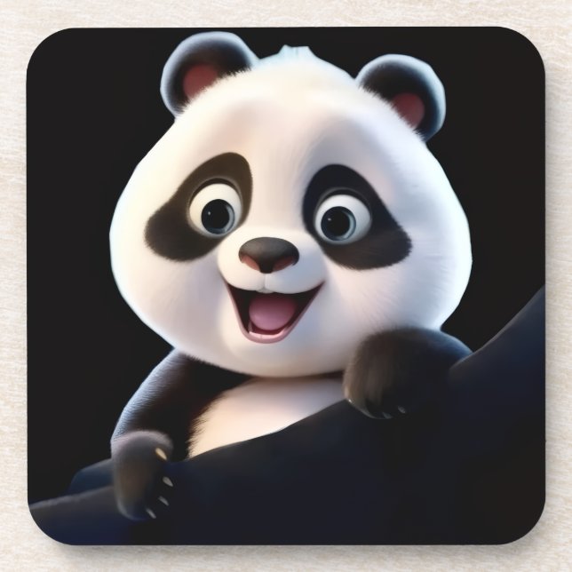 Happy Little Panda Coaster (Front)