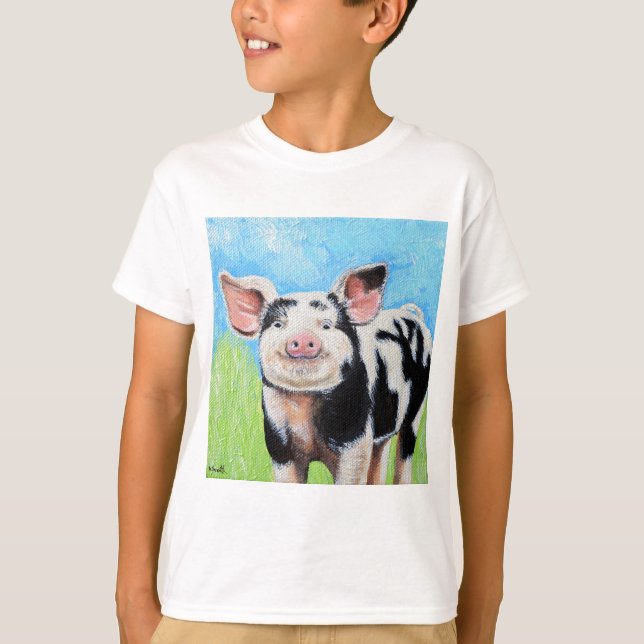 Happy Little Pig Painting T-Shirt (Front)