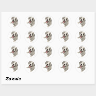 Happy Little Pup 1.0 Classic Round Sticker