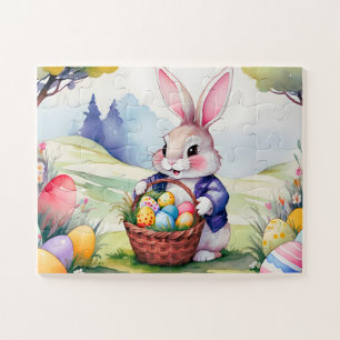 Happy little rabbit 1, Easter Jigsaw Puzzle