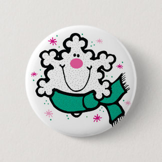 happy little snowflake 2 inch round button