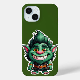 Happy Little Troll Chibi illustration iPhone 15 Case