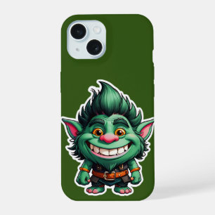 Happy Little Troll Chibi illustration iPhone 15 Case