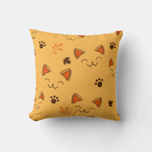 Happy Little Vampire Kitty Pattern Throw Pillow