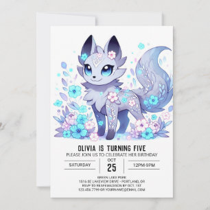 Happy Little Wolf Digital Birthday Invitation