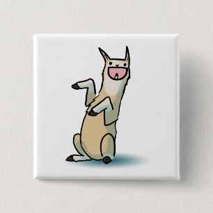 Happy Llama 2 Inch Square Button