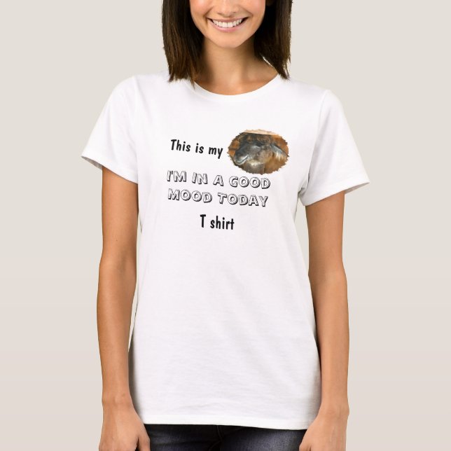 Happy Llama Good Mood Funny T-Shirt (Front)