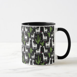 Happy Llama Pattern Mug