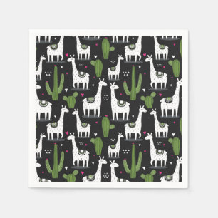 Happy Llama Pattern Napkin