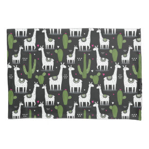 Happy Llama Pattern Pillowcase