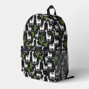 Happy Llama Pattern Printed Backpack
