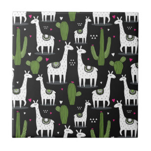 Happy Llama Pattern Tile