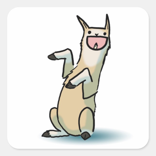 Happy Llama Square Sticker (Front)