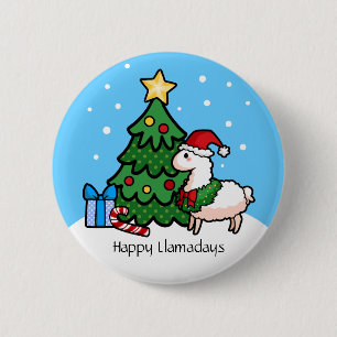 Happy Llamadays 2 Inch Round Button