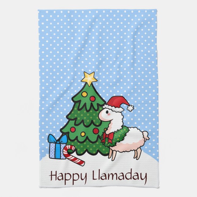 Happy Llamadays Kitchen Towel (Vertical)