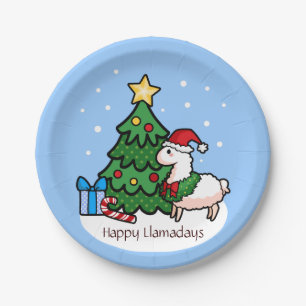 Happy Llamadays Paper Plate