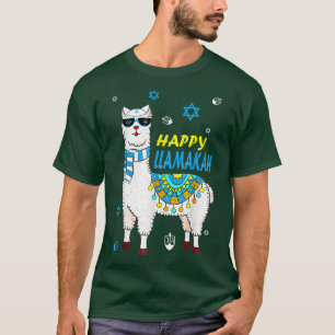 Happy Llamakah Chanukah Llama Dreidel Hanukkah Jew T-Shirt