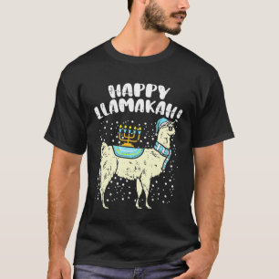 Happy Llamakah Llama Menorah Hanukkah Chanukah Jew T-Shirt