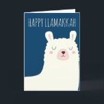 Happy Llamakkah Blue Hanukkah Llama Cute Holiday Card<br><div class="desc">Happy Llamakkah!</div>