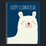 Happy Llamakkah Blue Hanukkah Llama Cute Notebook<br><div class="desc">Happy Llamakkah!</div>