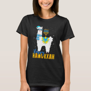 Happy Llamakkah Cute Jewish Llama Sunglasses Hanuk T-Shirt