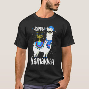 Happy Llamakkah Cute Jewish Llama Sunglasses Hanuk T-Shirt