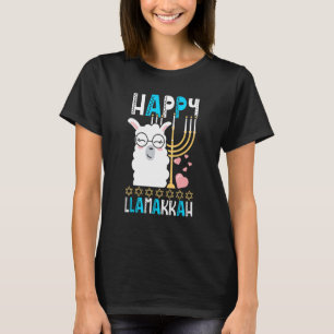 Happy Llamakkah Cute Jewish Llama Sunglasses Hanuk T-Shirt