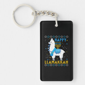 Happy Llamakkah Funny Llama Hanukkah Christmas Keychain