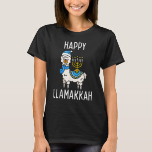 Happy Llamakkah Hanukkah Llama Menorah Chanukah Al T-Shirt