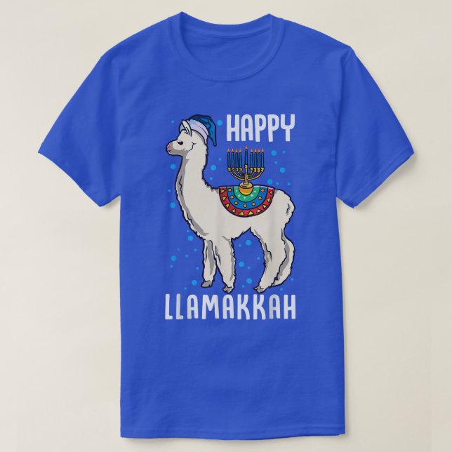 Happy Llamakkah Jewish Llama Chanukah Alpaca Happy T-Shirt (Design Front)