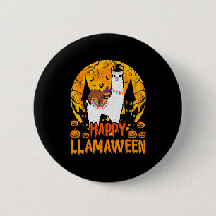 Happy Llamaween Llama Sloth Halloween Costume  2 Inch Round Button
