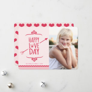Happy Love Day Arrow Valentine's Day Photo Cards
