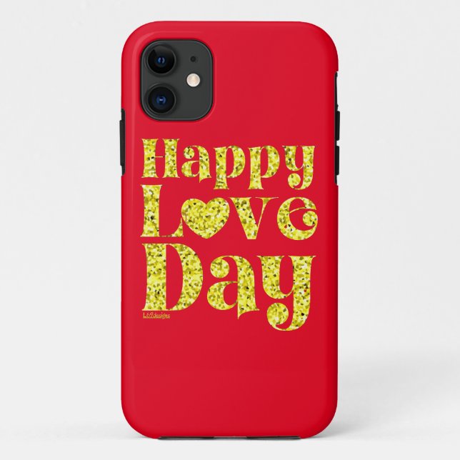 HAPPY LOVE DAY gold                                Case-Mate iPhone Case (Back)